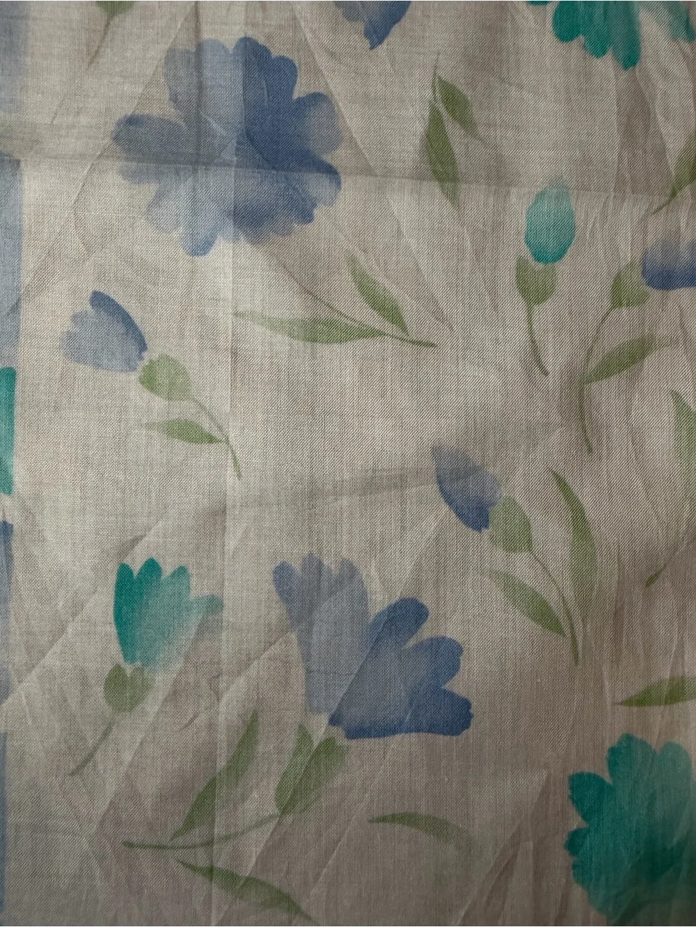Ungaro Paris handkerchief white blue & teal watercolor made in Japan